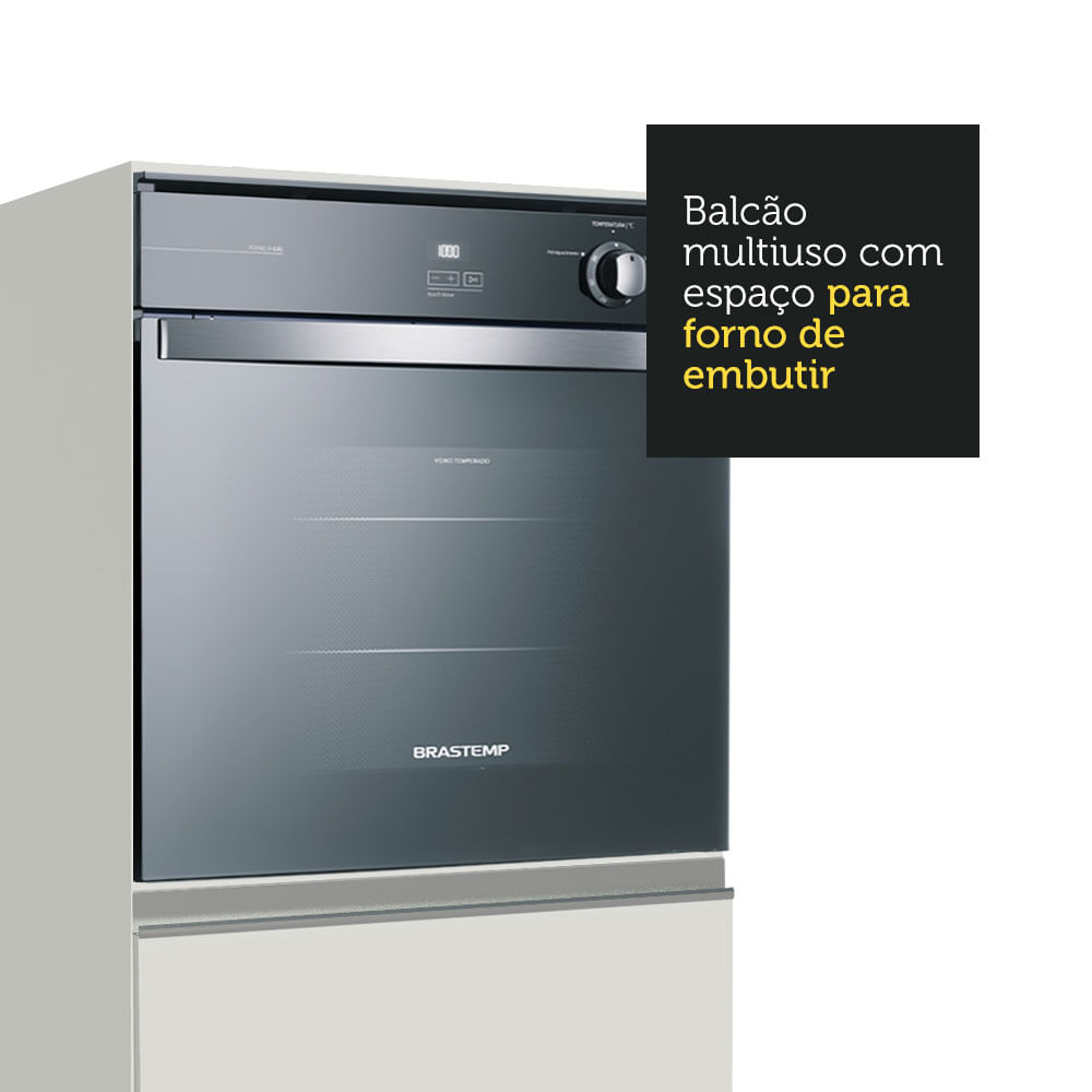 Encontraproduto.com.br - Balcão para Forno e Micro-Ondas Madesa Glamy 60 x 60 cm 1 Porta (Sem Tampo) Branco