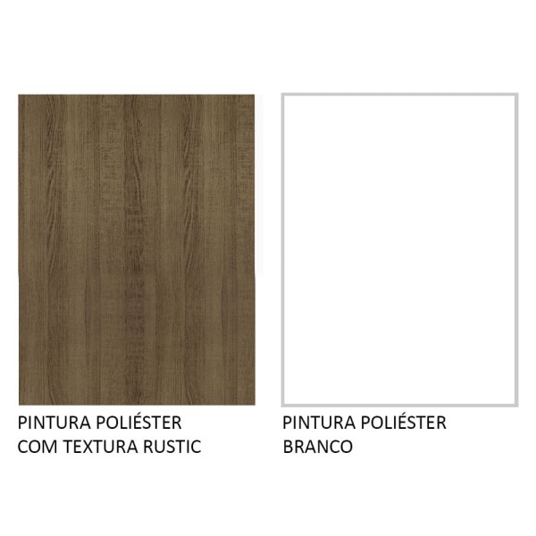 Encontraproduto.com.br - Balcão para Forno e Micro-Ondas Madesa Stella 60 x 60 cm 1 Porta (Sem Tampo) Rustic/Branco