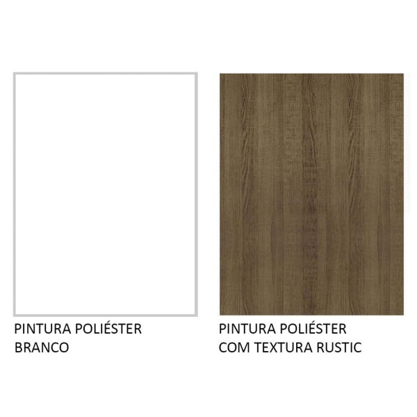Encontraproduto.com.br - Cozinha Completa Madesa Parma com Armário e Balcão (Sem tampo e Pia) Branco/Branco/Rustic