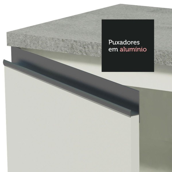 Encontraproduto.com.br - Cozinha Completa Madesa Parma com Armário e Balcão (Sem tampo e Pia) Branco/Branco/Rustic