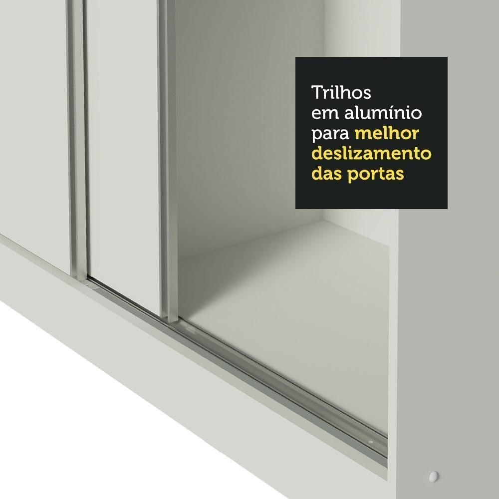 Encontraproduto.com.br - Guarda-Roupa Juvenil 100% MDF Madesa Kevin 3 Portas de Correr com Espelho com Pés Branco