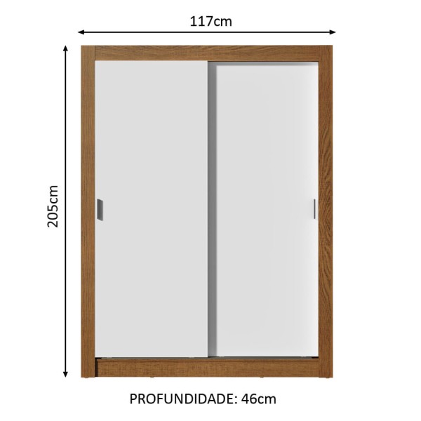 Encontraproduto.com.br - Guarda-Roupa Infantil Madesa Bento 2 Portas de Correr 2 Gavetas Rustic/Branco