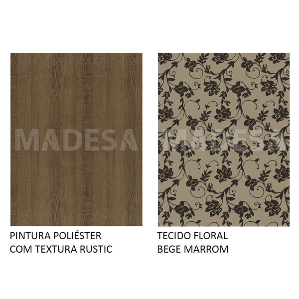 Encontraproduto.com.br - Conjunto Sala de Jantar Madesa Luana Mesa Tampo de Madeira com 4 Cadeiras Rustic/Bege Marrom