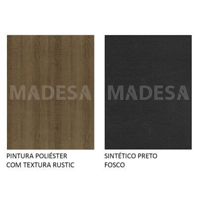 Encontraproduto.com.br - Conjunto Sala de Jantar Madesa Maya Mesa Tampo de Vidro com 4 Cadeiras Rustic/Sintético Preto