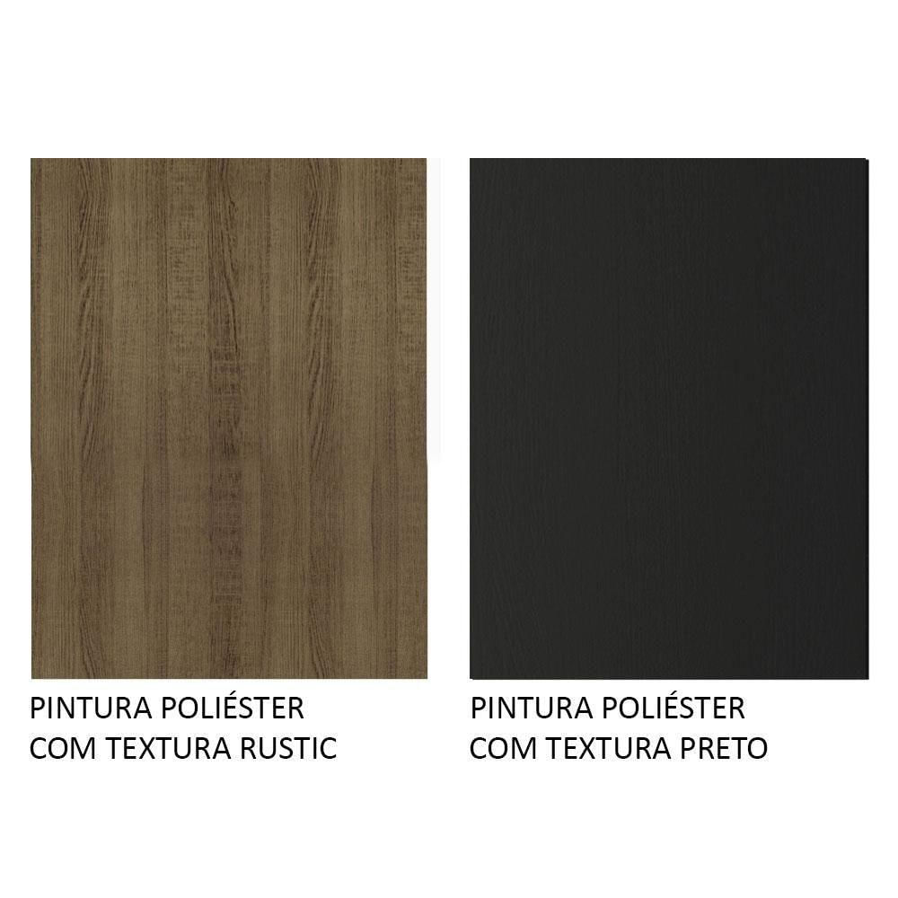 Encontraproduto.com.br - Conjunto Sala de Jantar Madesa Maya Mesa Tampo de Vidro com 4 Cadeiras Rustic/Sintético Preto