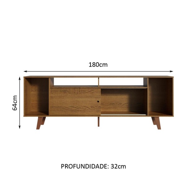 Encontraproduto.com.br - Rack para TV até 65 Polegadas Madesa Cancun com Pés Rustic