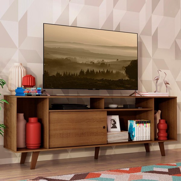 Encontraproduto.com.br - Rack para TV até 65 Polegadas Madesa Cancun com Pés Rustic