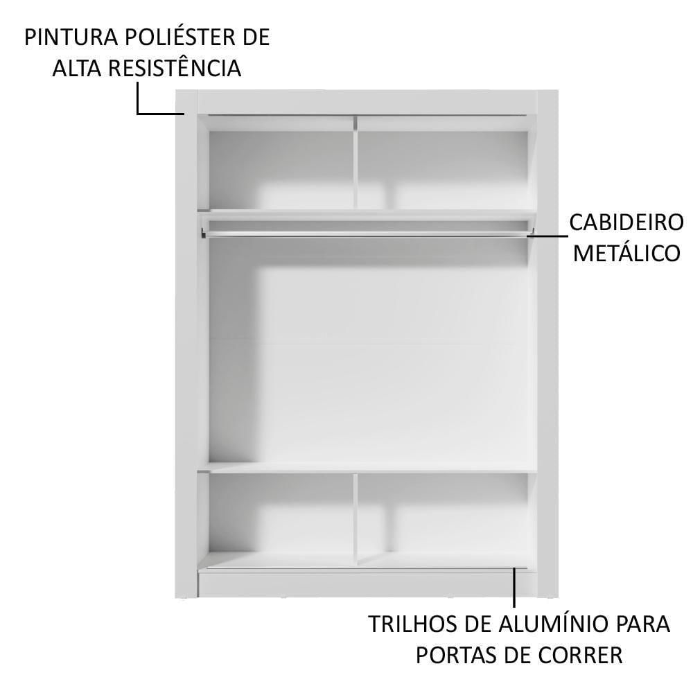 Encontraproduto.com.br - Guarda-Roupa Infantil Madesa Enzo 2 Portas de Correr com Espelho Branco/Rustic