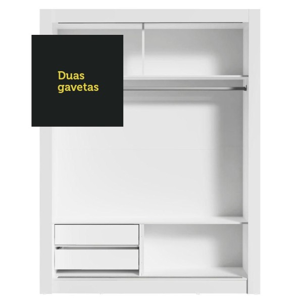 Encontraproduto.com.br - Guarda-Roupa Infantil Madesa Bento 2 Portas de Correr com Espelho 2 Gavetas Branco/Rustic