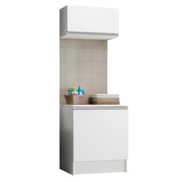 Encontraproduto.com.br - Kit Área de Serviço Madesa Topazio 60 cm com Armário e Balcão Branco