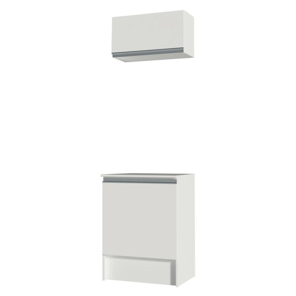 Encontraproduto.com.br - Kit Área de Serviço Madesa Topazio 60 cm com Armário e Balcão Branco