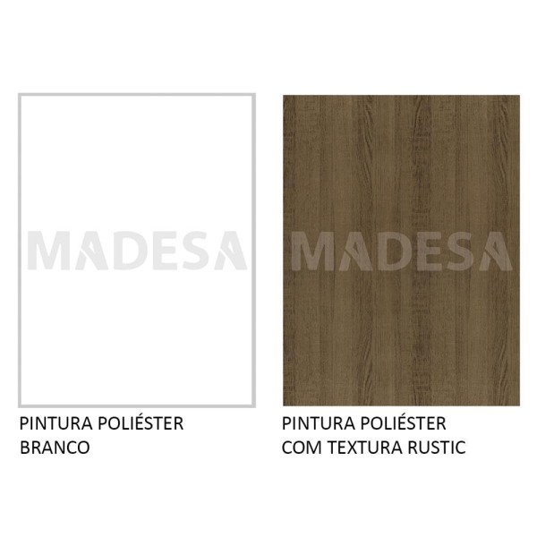 Encontraproduto.com.br - Kit Área de Serviço Madesa Topazio 60 cm com Armário e Balcão Branco/Rustic