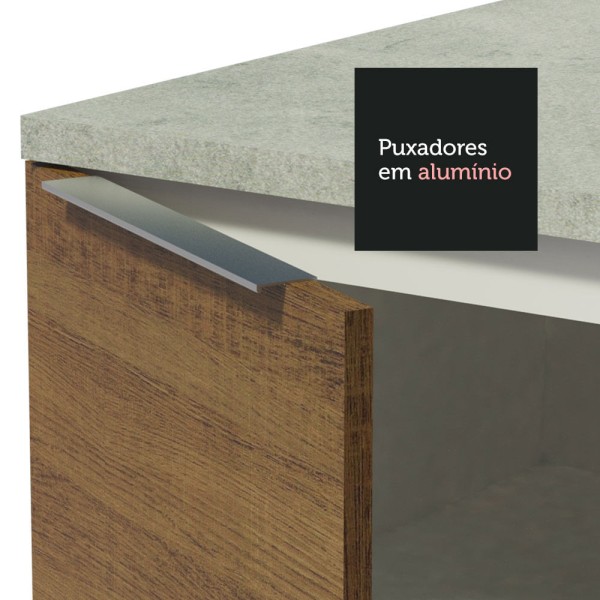 Encontraproduto.com.br - Cozinha Completa Madesa Stella 290001 com Armário e Balcão Branco/Rustic/Saara