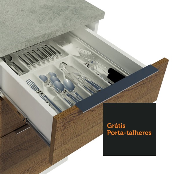 Encontraproduto.com.br - Cozinha Completa Madesa Stella 290001 com Armário e Balcão Branco/Rustic/Saara