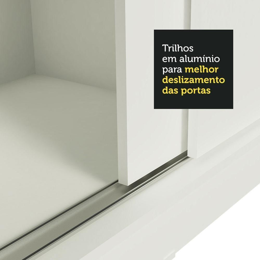 Encontraproduto.com.br - Guarda-Roupa Casal Madesa Istambul 3 Portas de Correr com Espelhos 3 Gavetas Branco