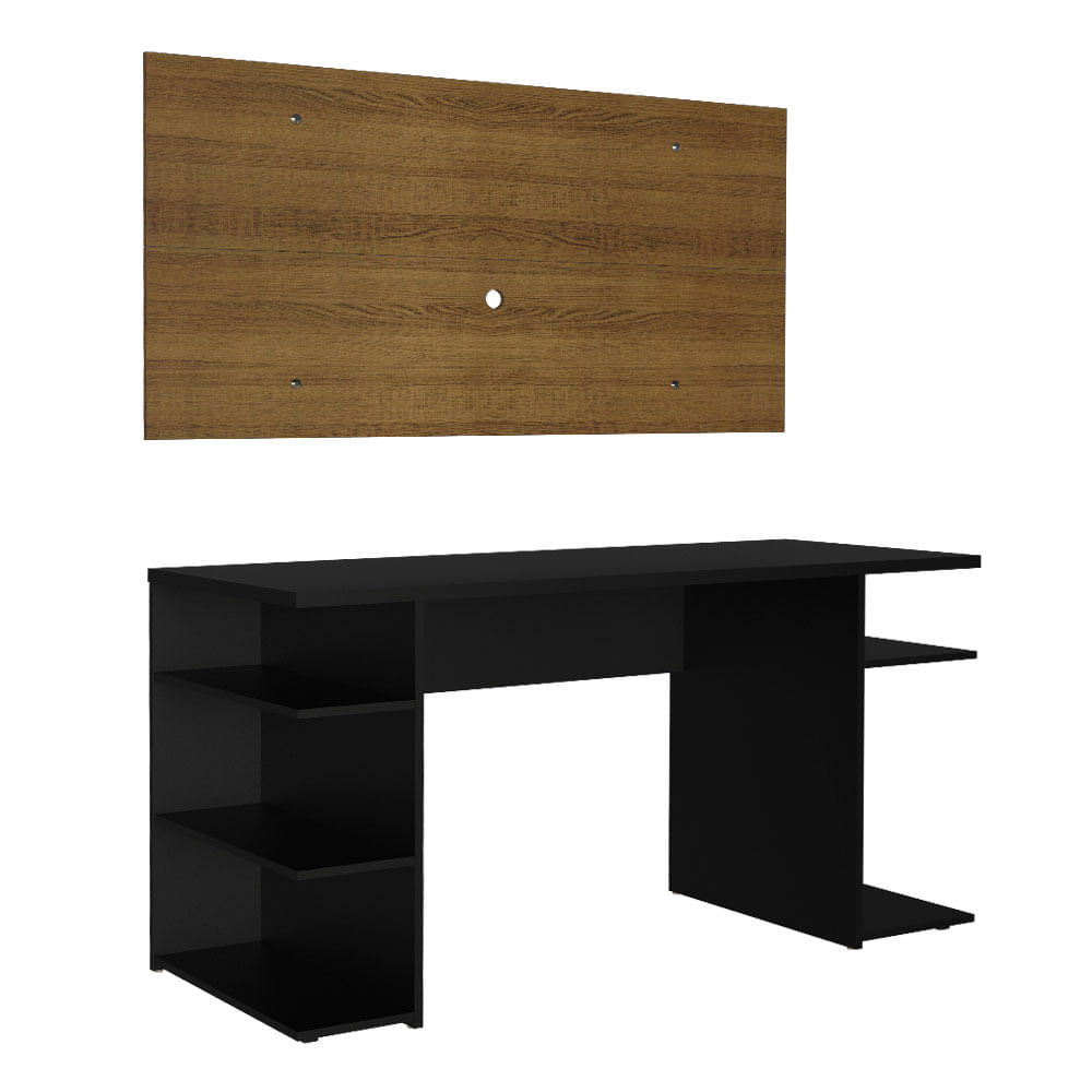 Encontraproduto.com.br - Mesa para Computador Gamer Madesa 9409 e Painel para TV até 50 Polegadas - Preto/Rustic