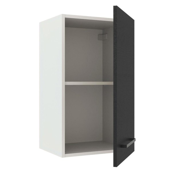 Encontraproduto.com.br - Armário Aéreo Madesa Agata 40 cm 1 Porta Branco/Preto