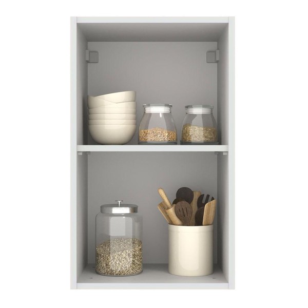 Encontraproduto.com.br - Armário Aéreo Madesa Agata 40 cm 1 Porta Branco/Preto