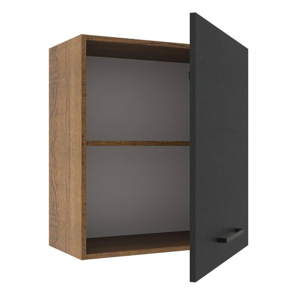 Encontraproduto.com.br - Armário Aéreo Madesa Agata 60cm 1 Porta Rustic Preto