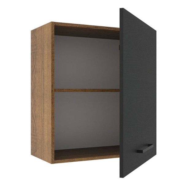 Encontraproduto.com.br - Armário Aéreo Madesa Agata 60cm 1 Porta Rustic Preto