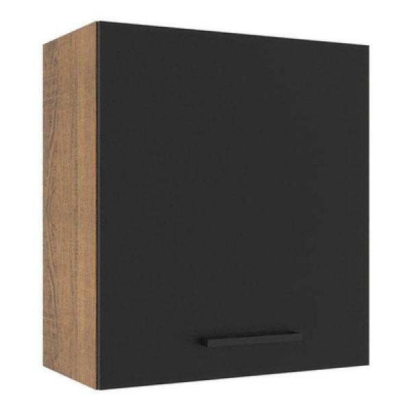 Encontraproduto.com.br - Armário Aéreo Madesa Agata 60cm 1 Porta Rustic Preto