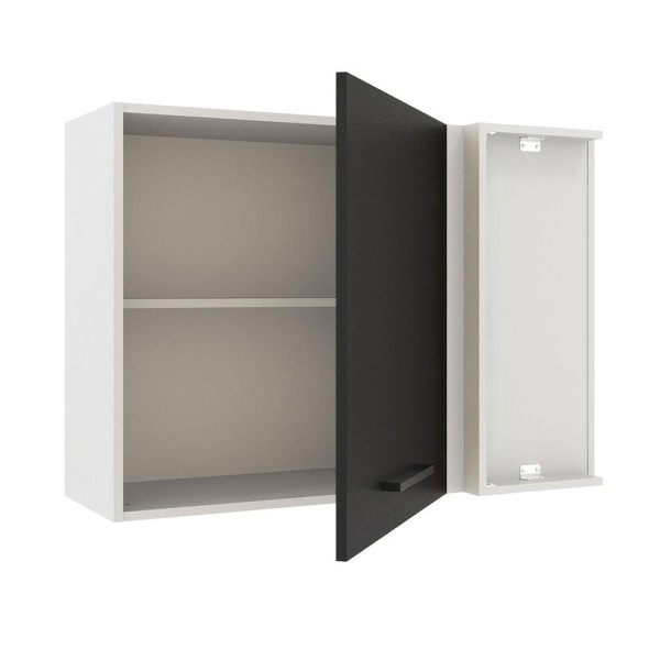 Encontraproduto.com.br - Armário Aéreo de Canto Madesa Agata 1 Porta Branco/Preto