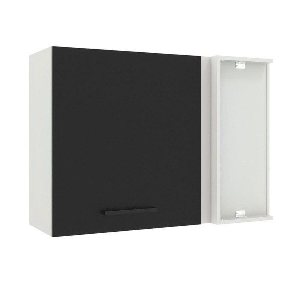 Encontraproduto.com.br - Armário Aéreo de Canto Madesa Agata 1 Porta Branco/Preto