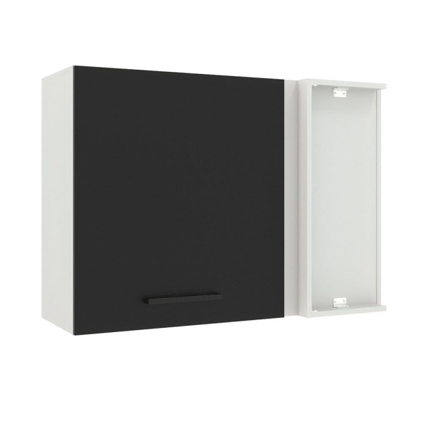 Encontraproduto.com.br - Armário Aéreo de Canto Madesa Agata 1 Porta Branco/Preto