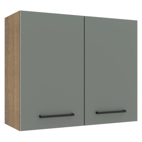 Encontraproduto.com.br - Armário Aéreo Madesa Agata 80 cm 2 Portas Rustic/Cinza