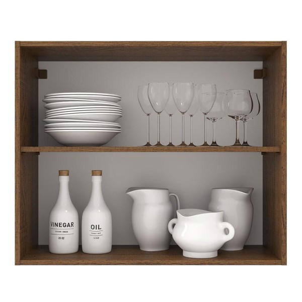 Encontraproduto.com.br - Armário Aéreo Madesa Agata 80 cm 2 Portas Rustic/Cinza