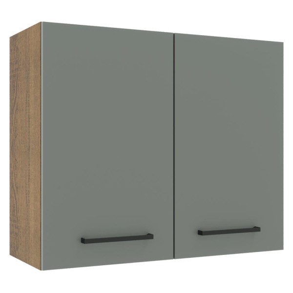 Encontraproduto.com.br - Armário Aéreo Madesa Agata 80 cm 2 Portas Rustic/Cinza