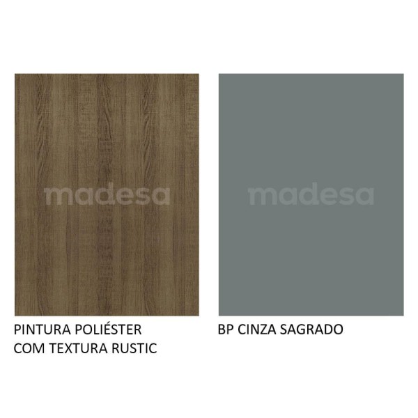 Encontraproduto.com.br - Armário Aéreo Madesa Agata 80 cm 2 Portas Rustic/Cinza