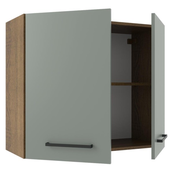Encontraproduto.com.br - Armário Aéreo Madesa Agata 80 cm 2 Portas Rustic/Cinza