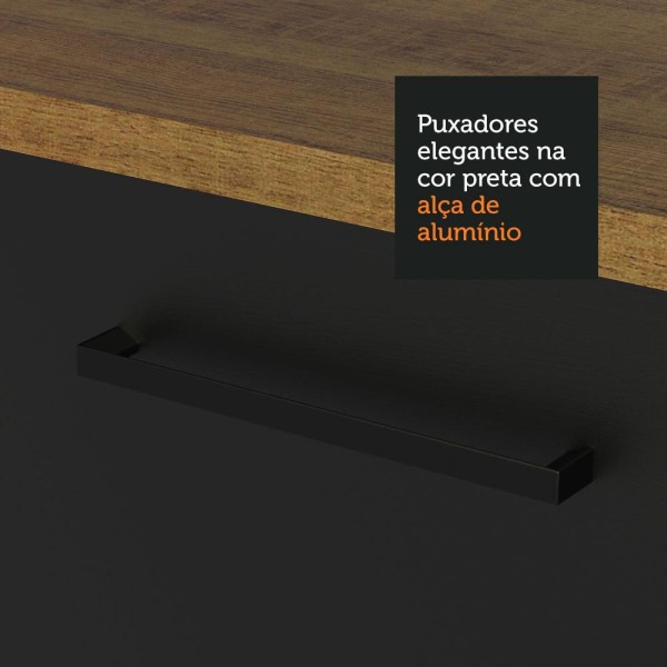Encontraproduto.com.br - Armário de Cozinha Completa 310cm Rustic/Preto Agata Madesa 01