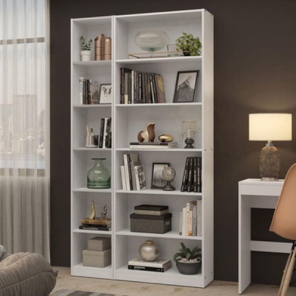 Encontraproduto.com.br - Kit Madesa Estante Livreiro 6908 + Estante Livreiro 6906 Branco