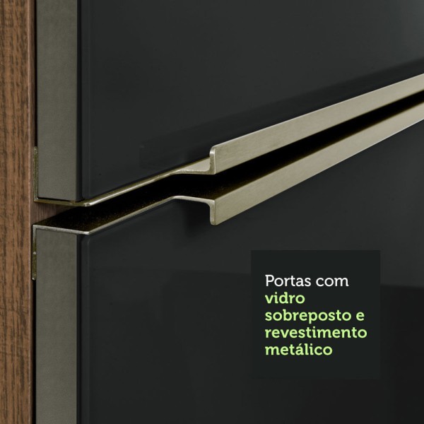 Encontraproduto.com.br - Armário Aéreo Madesa Lux 40 cm 1 Porta Rustic/Preto