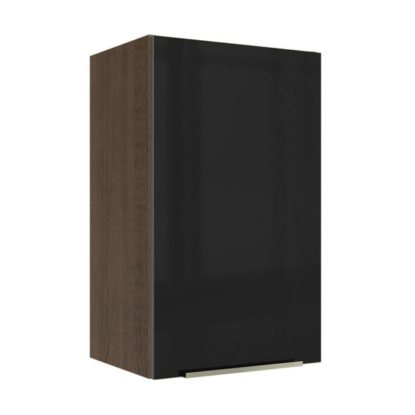 Encontraproduto.com.br - Armário Aéreo Madesa Lux 40 cm 1 Porta Rustic/Preto