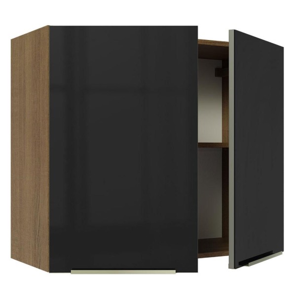 Encontraproduto.com.br - Armário Aéreo Madesa Lux 80 cm 2 Portas Rustic/Preto