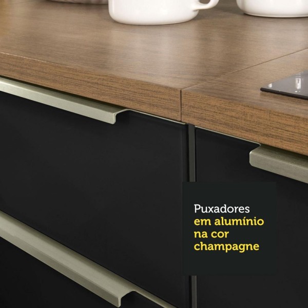 Encontraproduto.com.br - Armário Aéreo Madesa Lux 80 cm 2 Portas Rustic/Preto