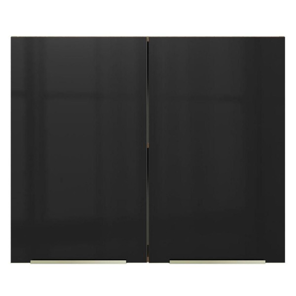 Encontraproduto.com.br - Armário Aéreo Madesa Lux 80 cm 2 Portas Rustic/Preto