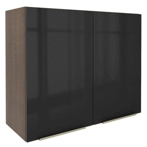 Encontraproduto.com.br - Armário Aéreo Madesa Lux 80 cm 2 Portas Rustic/Preto