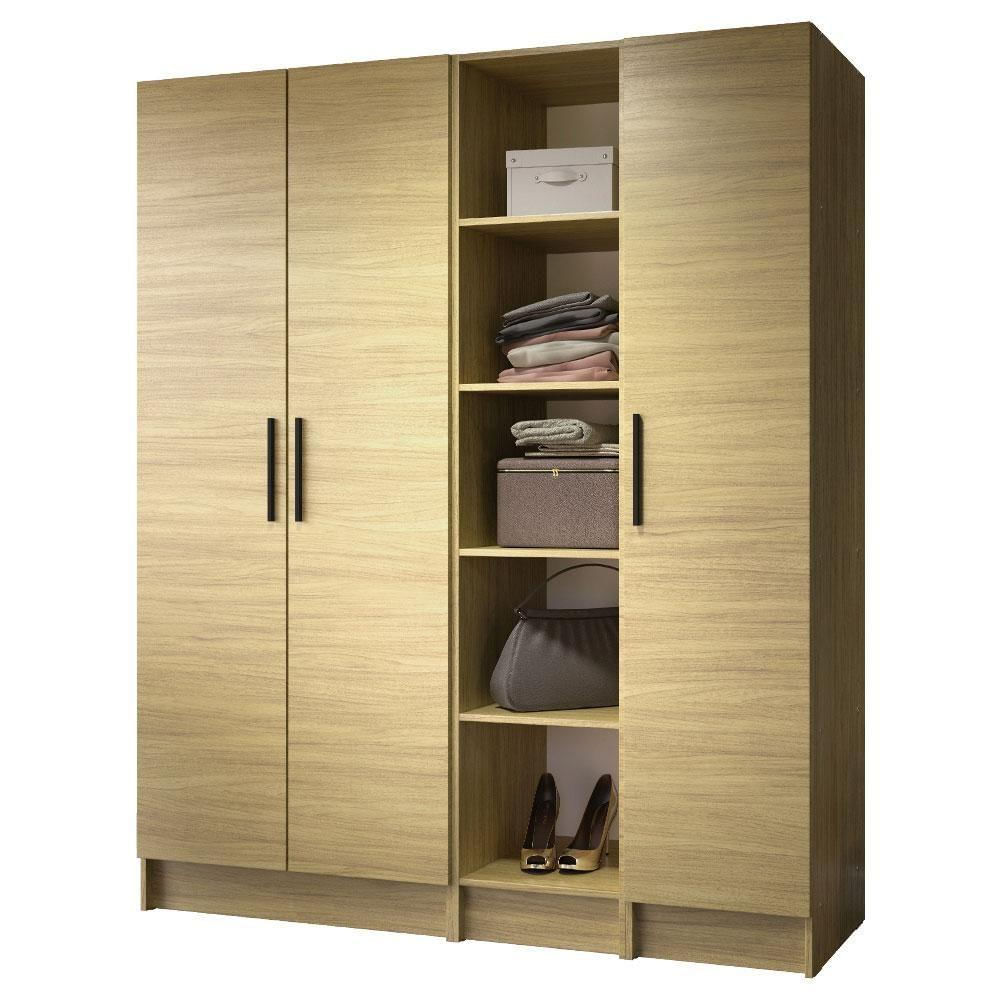 Guarda-Roupa Modulado Madesa Nilo 3 Peças Carvalho