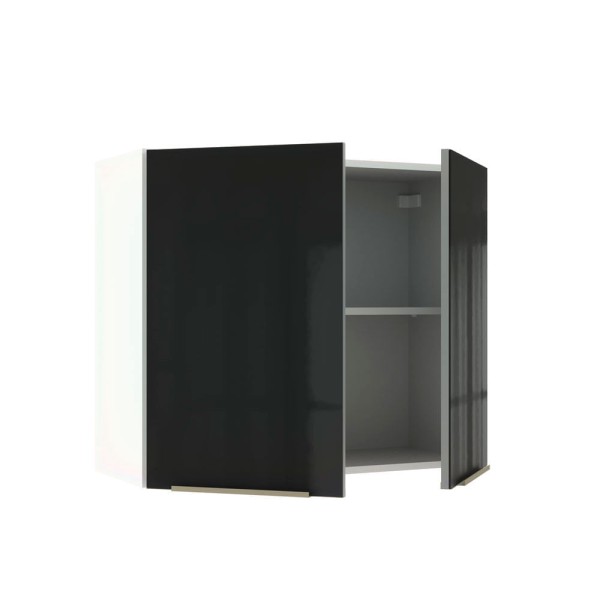 Encontraproduto.com.br - Armário Aéreo Madesa Lux 80 cm 2 Portas Branco/Preto