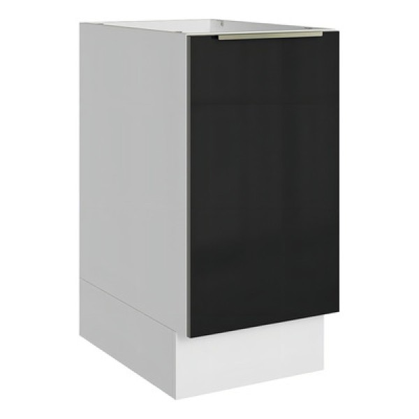 Encontraproduto.com.br - Balcão Madesa Lux 40 cm 1 Porta (Sem Tampo) Branco/Preto