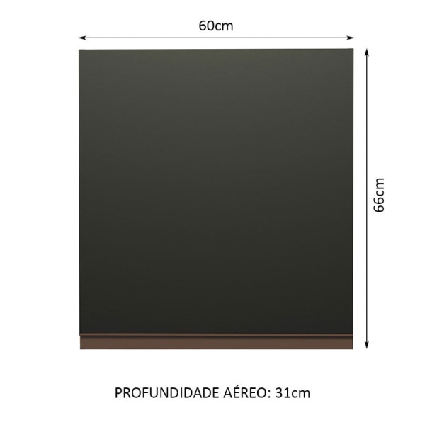 Encontraproduto.com.br - Armário Aéreo Madesa Reims 60 cm 1 Porta Preto