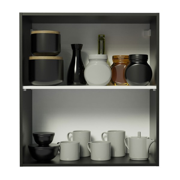 Encontraproduto.com.br - Armário Aéreo Madesa Reims 60 cm 1 Porta Preto