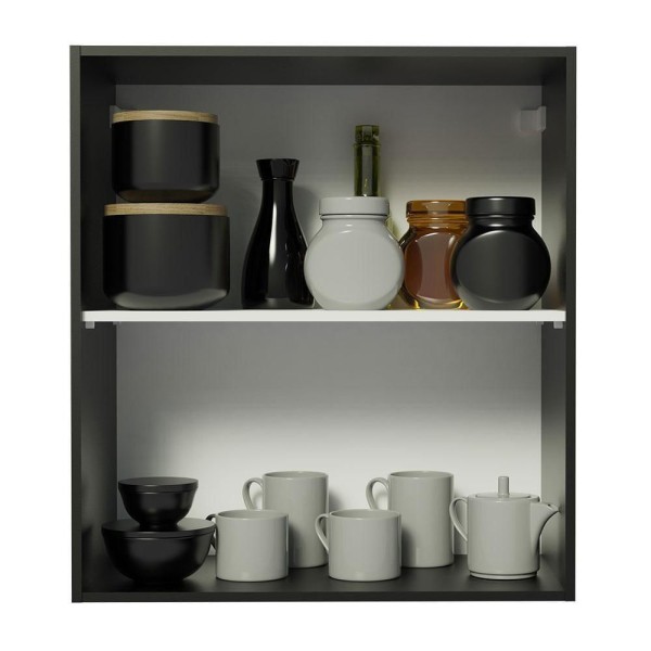 Encontraproduto.com.br - Armário Aéreo Madesa Reims 60 cm 1 Porta Preto