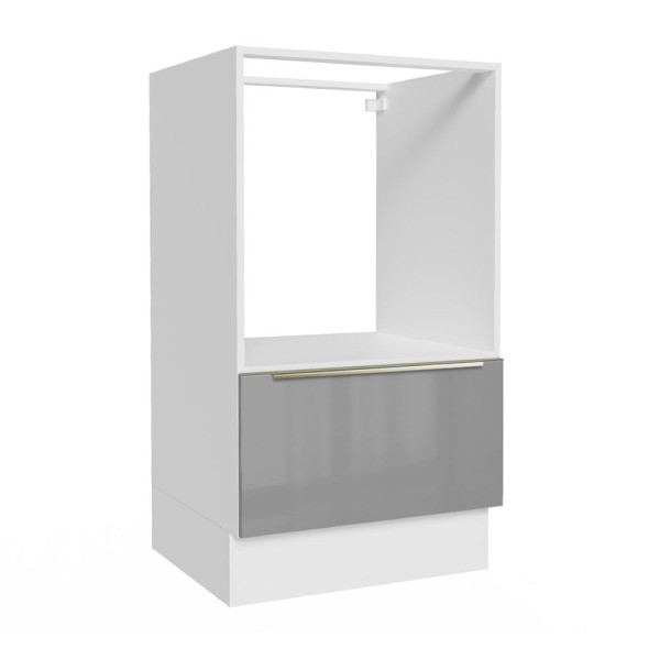 Balcão para Forno e Micro-Ondas Madesa Lux 60 cm 1 Porta (Sem Tampo) Branco/Cinza