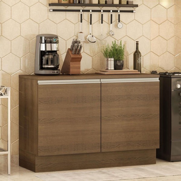 Encontraproduto.com.br - Balcão de Pia Madesa Glamy 120 cm 2 Portas (Com Tampo) Rustic