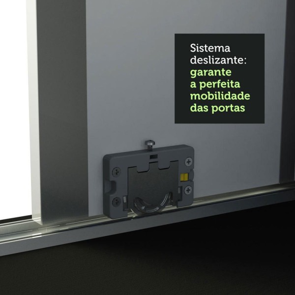 Encontraproduto.com.br - Guarda Roupa 100% Mdf Madesa Zurique 3 Portas Com Espelhos Cor Preto Xc10638n2e